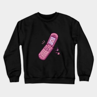 Y2K flip phone pink  kawaii phone Crewneck Sweatshirt